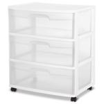 3-Drawer 21.75"w White Sterili