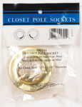 Closet Pole Socket Steel Brass