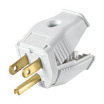 Plug 3-prong Clamptite White