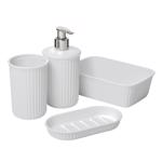Bathroom Ribbed Set 4pc. White