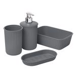 Bathroom Ribbed Set 4pc. Grey