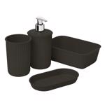 Bathroom Ribbed Set 4pc. Brown