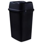 Trash Can 53qt Split-Top BLK S
