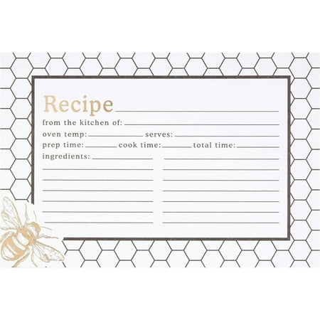 Recipe Cards 4x6 Honeycomb Hiv