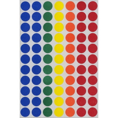 Labels Round ½" Asstd 1000/Bx