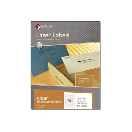 Label 80/Sht x25  ½x1¾ CLEAR
