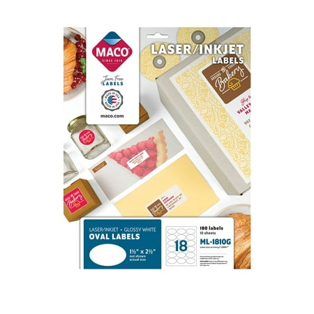 Label OVAL 2"x3.5" GLOSSY 18pe