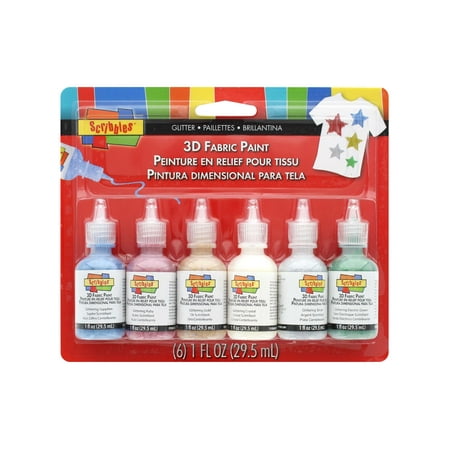Fabric Paint 6x1oz - Glitter