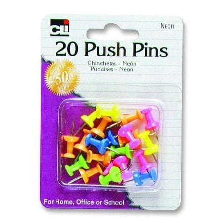 Push Pins Neon 20ct. CLI