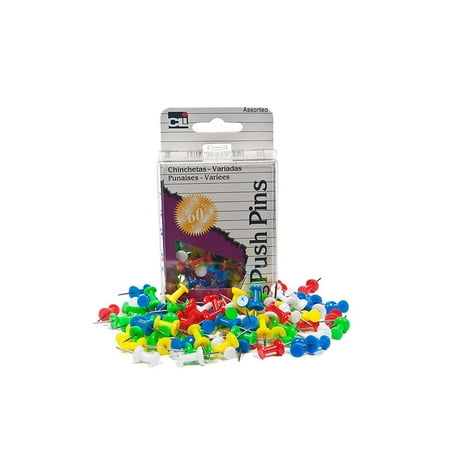 Push Pins Asstd 100ct.
