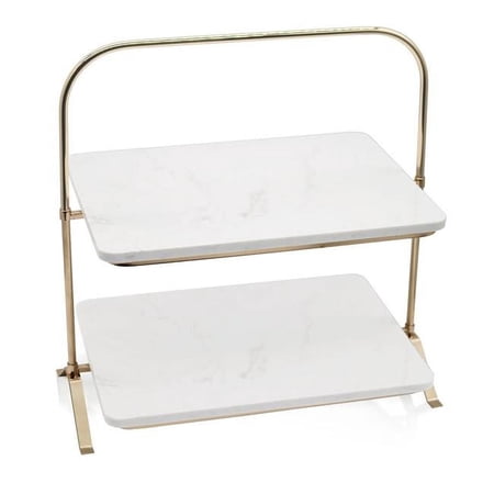 Cake Stand_2-tier_White Marble