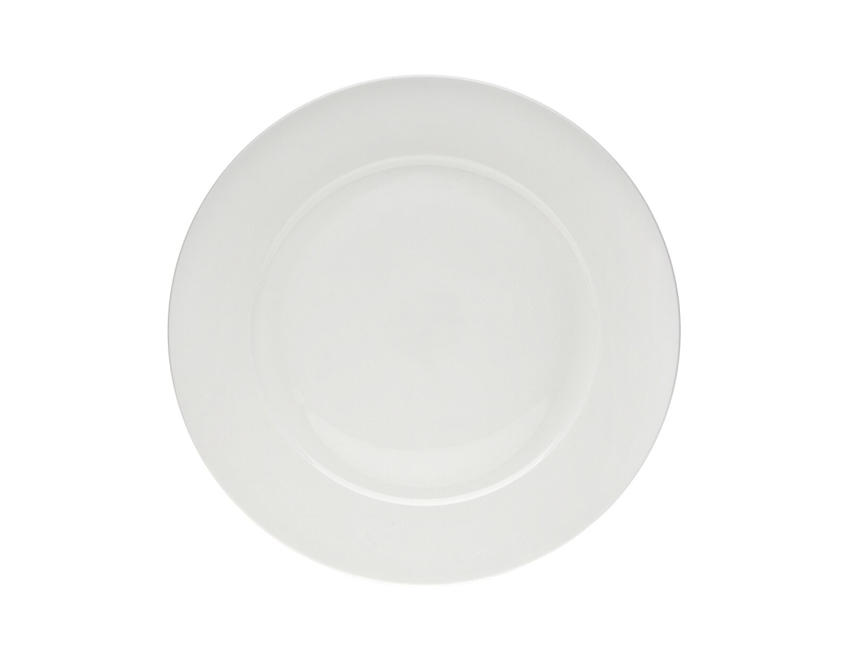 9" Wide Rim Plate White