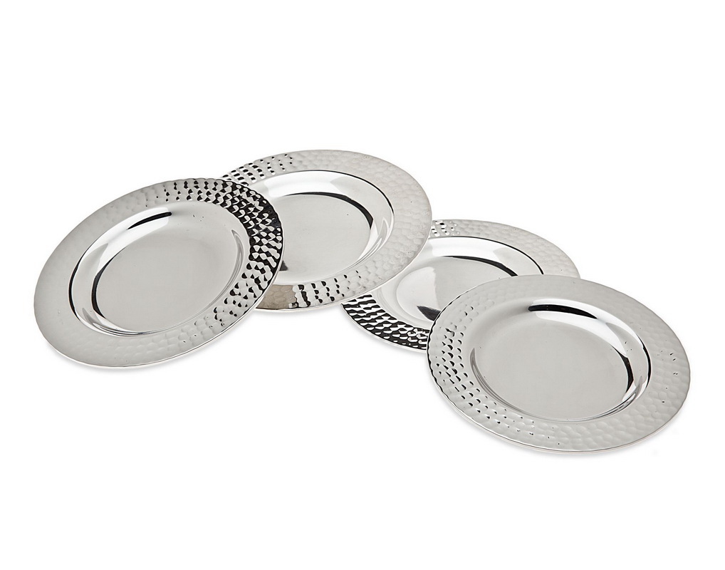 Coaster Hammered Round set/4