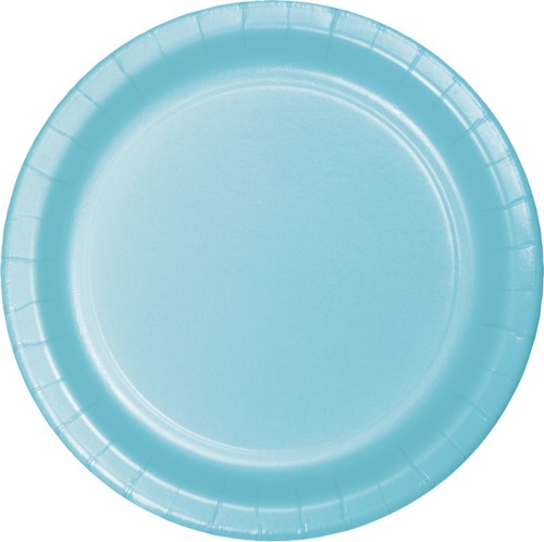 7" Paper Plate Pastel Blue 24c