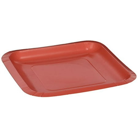 7" Square Plate Coral