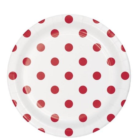 Dots & Stripes Red 7" Plate 8c