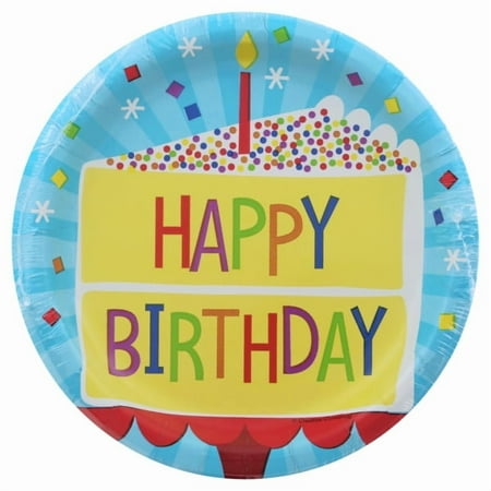 Cake Birthday  7" Plates 8ct