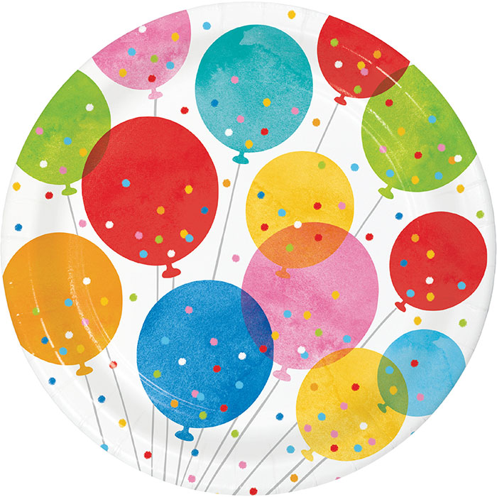 Confetti Balloons 9" Pl ate 8c