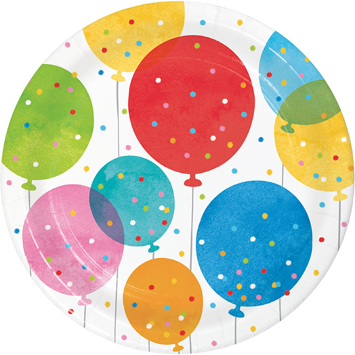 Confetti Balloons 7" Pl ate 8c