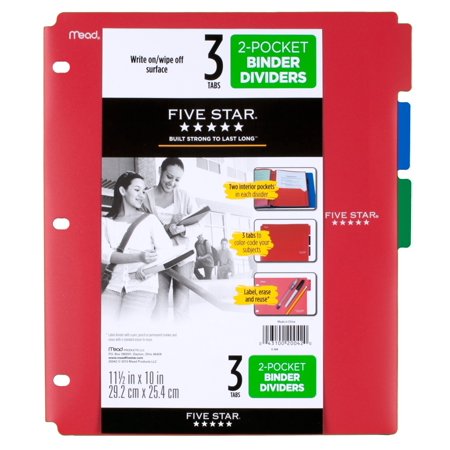 2 Pocket Binder Divider 3 pk