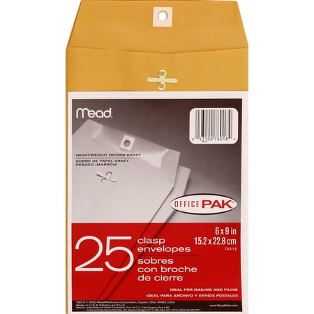 Clasp Envelopes 6" x 9" - 25pk