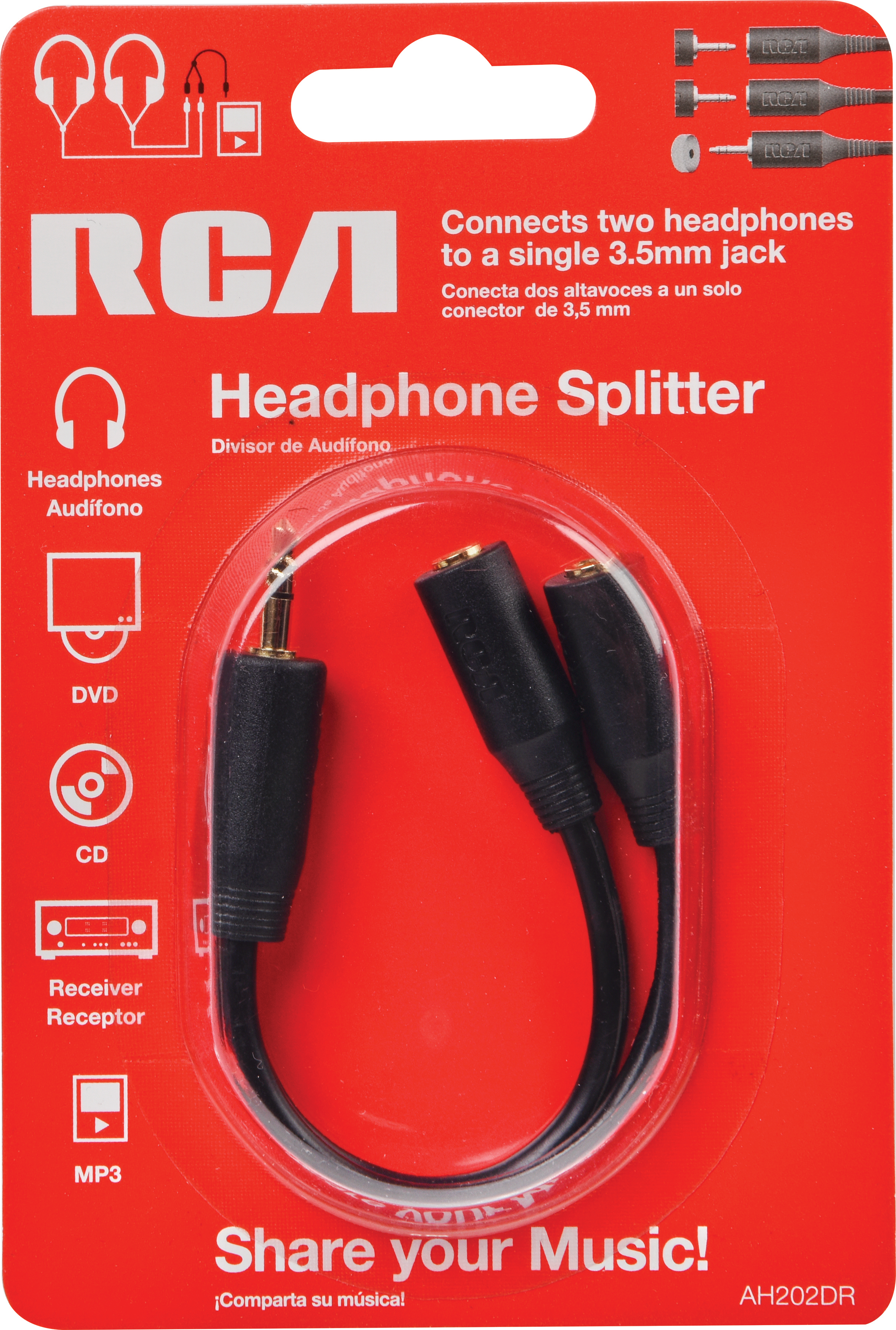Headphone Splitter 2-Way RCA