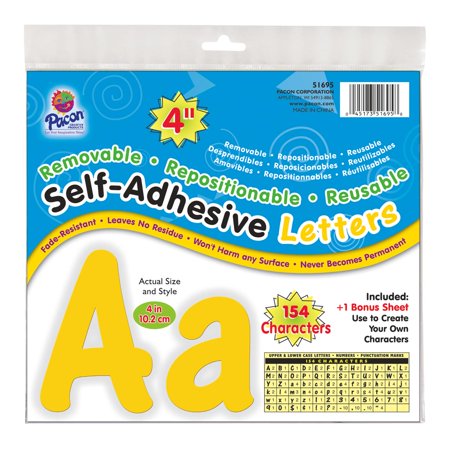 Adhesive Letters 4" Yellow