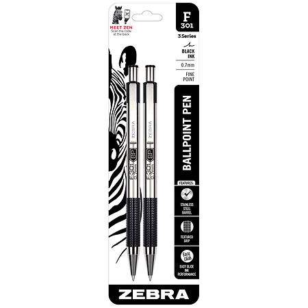 Zebra F-301 Black Fine 2pk