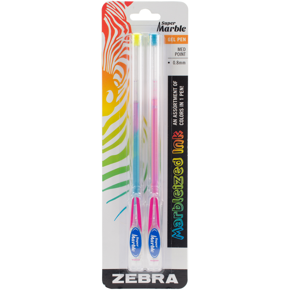 Zebra Super Marble Gel Pen 2pk