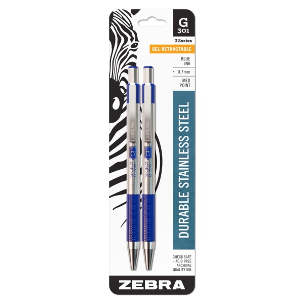 Zebra G-301 Gel Blue Fine 2ct