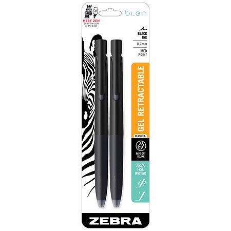 Zebra bLen Gel Black Ink 2pk.