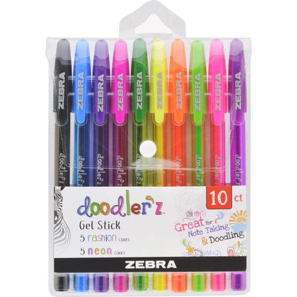Zebra Doodlerz Neon 10pk.
