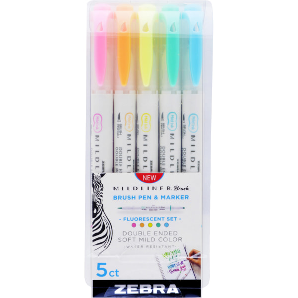 Mildliner 2-end Brush 5p Zebra