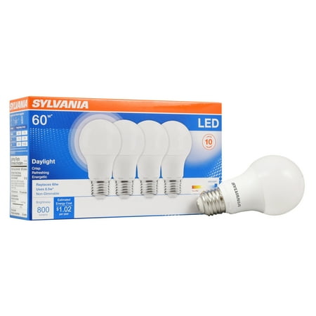 LED A19 60w/50k 8w 800L 4ct SY