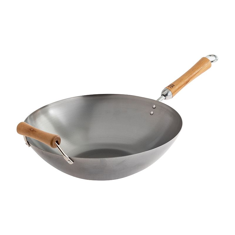 Wok 14" Carbon Steel Flat Bott