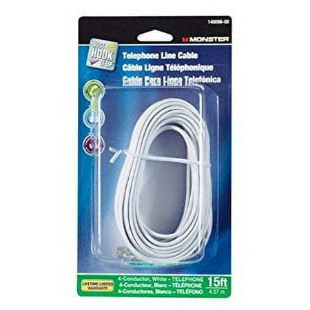 Modular Line Cord 15' White Mo