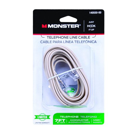 Modular Line Cord 7' Ivory Mon
