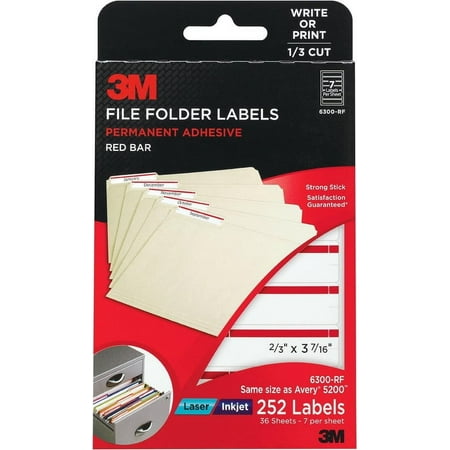 Label File Folder White 252/Bx