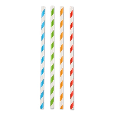Straws 7¾" Striped Asstd 100ct
