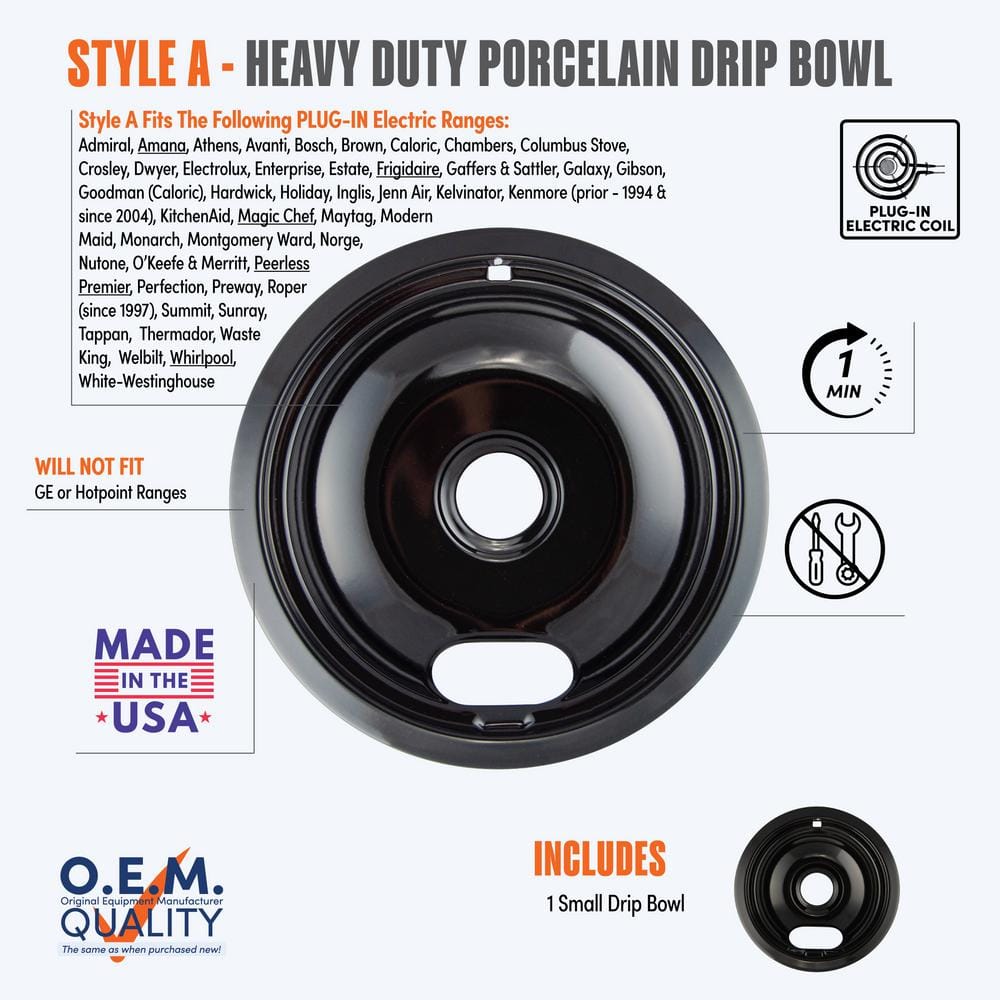 Drip Bowl Porcelain 6" Style A