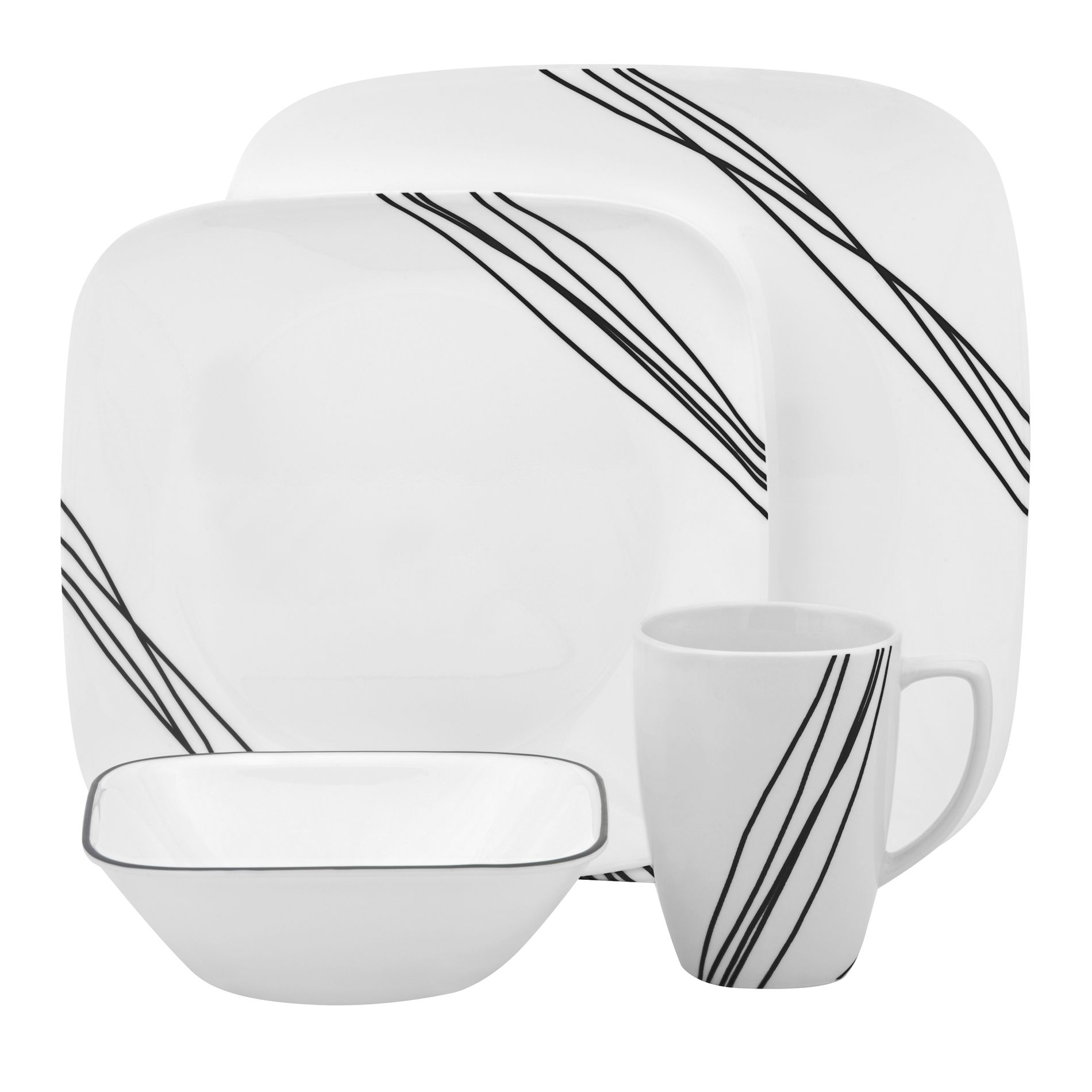 Corelle Simple Sketch 16pc SQ