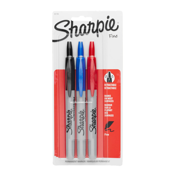 Sharpie Retrac-Fine Blk/blu/Rd