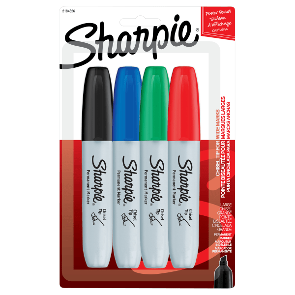 Sharpie Broad Chisel 4ct 4-col