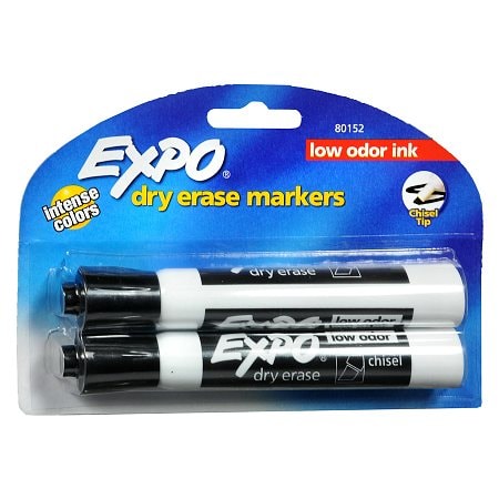 Expo Low Odor Black Chisel 2pk