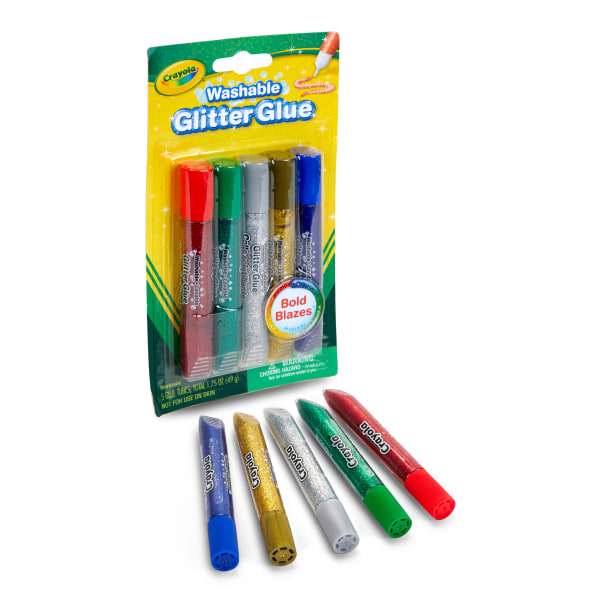 Glitter Glue Washabl  5ct Bold