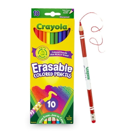 Color Pencil Erasbl 10ct Crayo