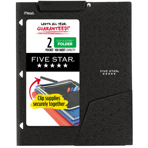 Five Star 2 Pocket W/Clip Poly