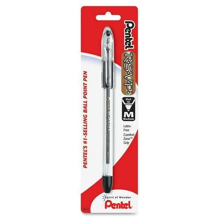 Pentel RSVP Med 1.0 Black 1ct