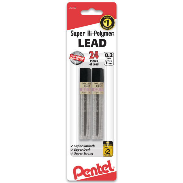 Lead 0.2mm 24pk Pentel -Carded