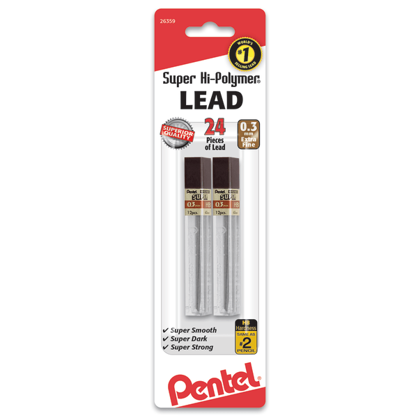 Lead 0.3mm 24pk Pentel -Carded